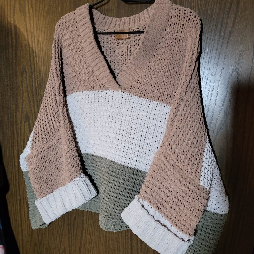 POL Oversized Open Weave Beach Sweater Size Large